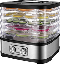 YASHE GGJ-261A Deshidratador de Alimentos, 5 Bandejas Ajustables en Altura, Control de Temperatura 35-70°C, Deshidratador de Frutas y Verduras de 240 Vatios, Sin BPA