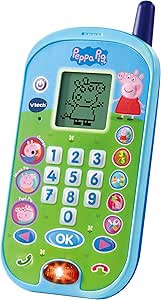 VTech - El teléfono de Peppa Pig, Móvil electrónico Interactivo, simula una conversación telefónica, Juguete para niños +3 años, Versión ESP