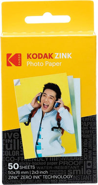 Kodak Papel fotográfico zincado, 50 x 76 mm, película instantánea, paquete de 50