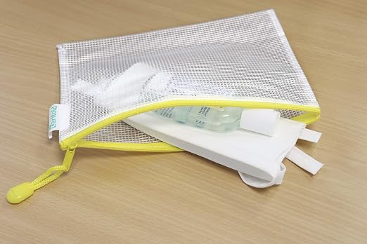 Djois, 509024 - Reißverschluss-Aufbewahrungstasche, A5, Gelb, 8 Stück, Verstärkte Reißverschlusstaschen, Ultra-Robustes Material, Ideal für Büro, Schule, Zuhause, Reisen, Dokumentenschutz