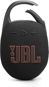 JBL Clip 5, Altavoz inalámbrico portátil con Bluetooth, resistente al agua y al polvo IP67, hasta 12h de reproducción y más con Playtime Boost activado, negro