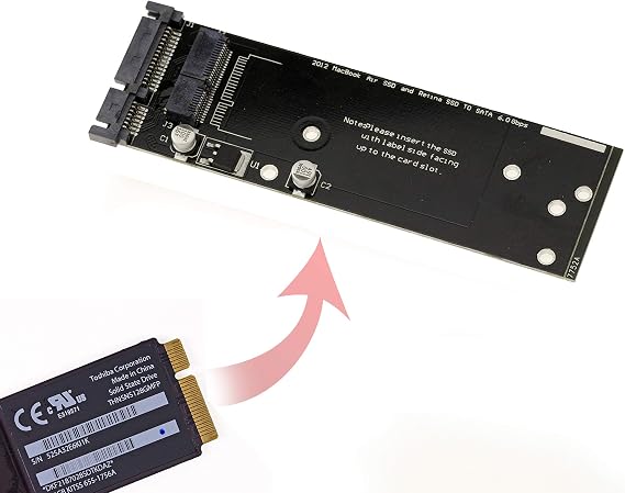 KALEA-INFORMATIQUE Adaptador SATA para Mac Air Pro Retina SSD 2012 8+18 Pines - PA5025G A1398 MC975 MC976 MD224 MD223 MD231 MD232 A1425 A1466 A1465 - Año 2012