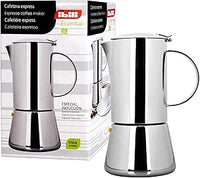 IBILI - Cafetera express Essential, 2 tazas, 100 ml, Acero Inoxidable, Apto para inducción