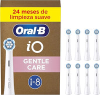 Oral-B Series iO Gentle Care Cabezales De Recambio Originales, Pack de 8 Recambios Blancos Para Cepillos De Dientes Eléctricos Oral-B iO, Cepillado Suave, Apto Para Encías Sensibles