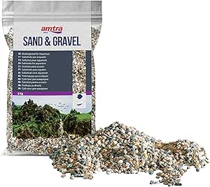 Amtra Policromo, Grava Natural Para Acuarios, Tierra Decorativa, Arena Y Grava Blanca, Granulometría 3-4 Mm, 5 Kg