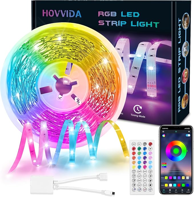 HOVVIDA Tira LED 10m, RGB Luces LED 10m, 150 LED, LED 10m, 30 LED/Metro