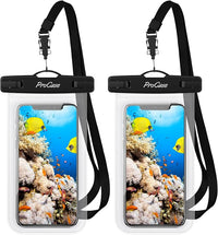 ProCase 2 Bolsa Impermeable Universal para iPhone 16/15/14/13/12 Mini/Pro/Pro MAX/SE 2020/XS Max/XR/X/8/7+/6S, Galaxy S20/S20+/S20 Ultra 5G/S10/S10e/S9/S9+/Note8, Huawei Xiaomi LG BQ hasta 7