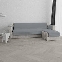 Italian Bed Linen Funda para sofá Trendy, con península Reversible, Gris Claro, 190 cm