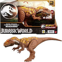 Mattel Jurassic World Wild Roar Megalosaurus Dinosaurio de juguete con sonidos, +4 años (HTK73)