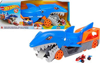 Hot Wheels Tiburón mastica Coches, Guarda y transporta hasta 5 Coches de Juguete Die-Casts (Mattel GVG36)