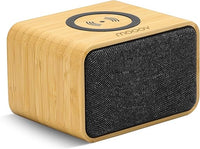 mooov 477352 - Altavoz Bluetooth Madera de bambú portátil, Altavoz Bluetooth con Cargador de inducción, Potente, inalámbrico sin Cable, 9W