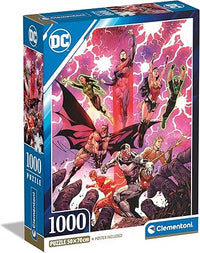 Clementoni League DC Comics Justice Leaugue Core-Puzzle De 1000 Piezas, Rompecabezas Adultos, Entretenimento, 39853, Multicolor