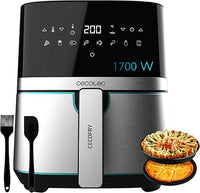Cecotec Freidora de Aire de 5,5L, Air Fryer, Cecofry Full InoxBlack 5500 Pro. 1700W, Digital, sin Aceite, Panel Táctil, Acabados en Acero Inox, Tecnología PerfectCook, Termostato, 8 Modos