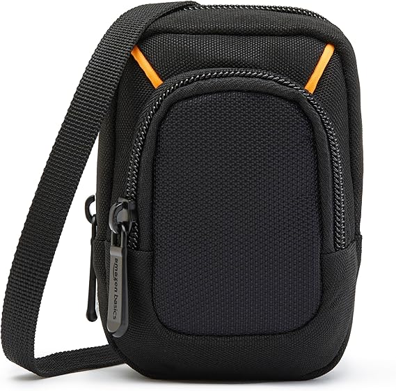 Amazon Basics Estuche para Cámara Digital Compacta Mediano con Acolchado Interno para Cámaras de 10,2 x 6,1 x 2,5 cm, Negro, Sólido, Extra Pequeño