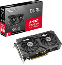 ASUS Dual Radeon RX 7600 EVO OC Edition - Tarjeta gráfica (PCIe 4.0, 8 GB GDDR6, HDMI 2.1, DisplayPort 1.4a, diseño de 2,5 Ranuras, Ventiladores Axial-Tech, GPU Tweak III)
