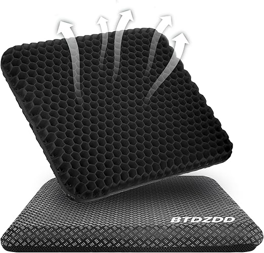 BTDZDD cojín de Gel，Asiento de Gel cojin Silla Oficina，Asiento para coxis ortopedico，Ideal para Coche, Oficina y Silla Ruedas