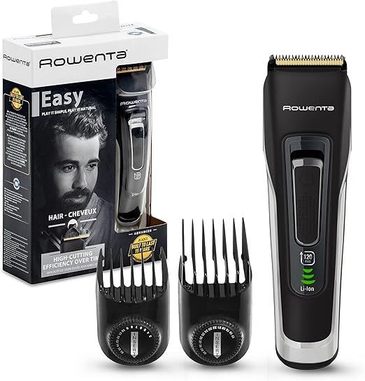 Rowenta Advancer Easy TN5201 - Cortapelos para hombre, cuchillas acero inoxidable, revestimiento titanio, 29 ajustes de 0,5 mm a 30 mm, autonomía hasta 120 min, carga rápida, sin cable