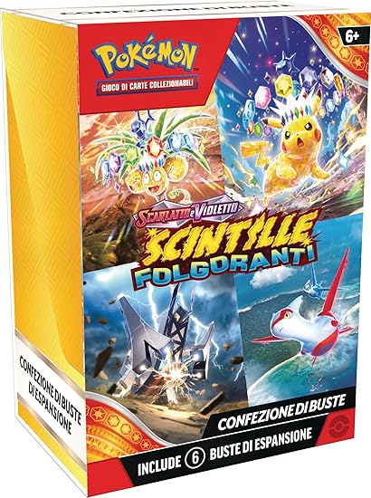 Pokémon Paquete de Sobres de expansión GCC Escarlata y Violeta – Chispas Que Brillan (Seis Paquetes de expansión)