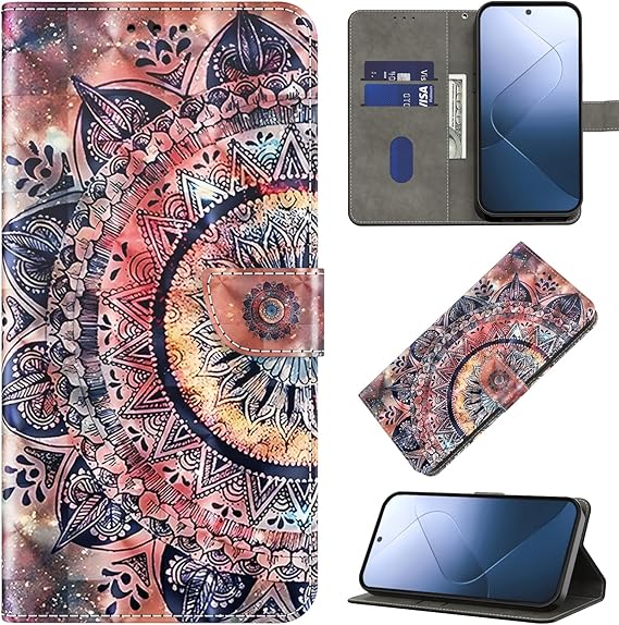 BOLELAW Funda para Xiaomi Redmi Note 14 Pro/Redmi Note 14 Pro Plus de piel con tapa a prueba de golpes con [cierre magnético] [función atril] [ranuras para tarjetas] Smart Wallet Case, gato