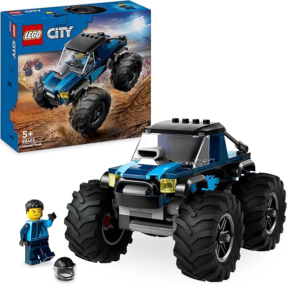 LEGO City Monster Truck Azul de Juguete, Camión Todoterreno y Minifigura de Conductor, Set de Juego Infantil Imaginativo, Divertido Regalo para Niños y Niñas de 5 Años o Más 60402