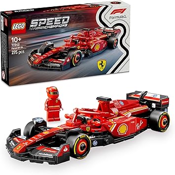 LEGO Speed Champions Coche de Carreras Ferrari SF-24 F1 de Juguete, Maqueta de Vehículo Rojo de Fórmula 1 y Minifigura de Piloto para Coleccionar, Regalo para Niños y Niñas de 10 Años o Más 77242