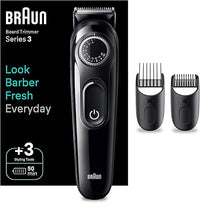 Braun Recortadora De Barba Series 3, Máquina Cortar Pelo, maquina de afeitar, Cortapelos Hombre con Lámina Ultraafilada, 40 Ajustes De Longitud, Recargable, 50 Minutos De Autonomía, BT3410