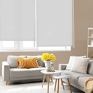 Blindecor Ara | Estor enrollable translúcido liso - Gris plata, 80 x 175 cm (ancho por alto) | Tamaño de la Tela 77 x 170 cm | Estores para ventanas