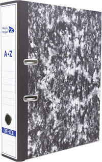 Raylu Paper Ordner mit Ringen meliert, Ordner mit Rückenbreite 75 mm, Folio-Format, 2-Ringordner mit weichem Öffnungshebel und anpassbarem Rücken.