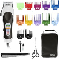 WAHL Color Pro cortadora de pelo eléctrica de precisión, con cable y palanca de ajuste, 10 peines guía de colores y fáciles de usar, óptima para toda la familia, kit con tijeras y peine