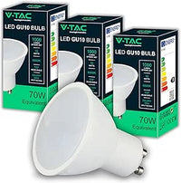 V-TAC 3x Bombillas LED GU10 - Alta Luminosidad 10W (Equivalente a 70W) - 1000 Lumen - Cubierta Satinada - Bombilla Máxima Eficiencia y Bajo Consumo - Paquete de 3-6500K Blanco Frío