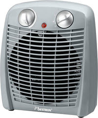 Bestron Radiateur soufflant, Radiateur soufflant salle de bain avec 2 niveaux de puissance, y compris sécurité anti-renversement & protection contre la surchauffe, pour des pièces jusqu'à 20m², Gris
