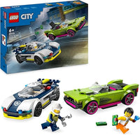 LEGO City Coche de Policía y Potente Deportivo, Vehículo de Emergencia de Juguete, Regalo para Niños y Niñas de 6 Años o Más, Juego Imaginativo y de Roles, Minifiguras de Agente y Ladrona 60415