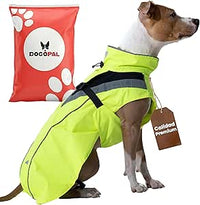 DOGOPAL Chubasquero Reflectante para Perros, Impermeable para Perros, Poncho de Lluvia Ligero con Abertura para arnés para Perros pequeños, medianos y Grandes (Amarillo, L)