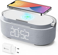 Thumbnail for COLSUR Radio Despertador Digital con Carga Inalambrica, FM Radio con Puerto de carca USB, Pantalla LED Ajustable, Luz Nocturna, Bluetooth, Alarma de Temporizador de Apagado y Soporte para Teléfono