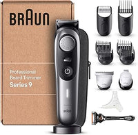 Thumbnail for Braun Recortadora Profesional De Barba Series 9, Cortapelos Hombre Con Accesorios De Barbero, Base De Carga y Funda De Viaje, Uso En Seco y En Mojado, 180 Minutos De Autonomía, BT9440