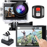 icefox Camara Deportiva 4K 60FPS 20MP, Camara Acuatica Sumergible with EIS, 5X Zoom, Control Remoto WiFi, App para Editar Video y Foto, Ideal para Ciclismo, Buceo y Natación.