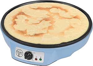 Bestron Crêpes Maker im Retro Design, für Crepes mit Ø 30 cm, inkl. Teigverteiler & Crêpes-Wender, mit Antihaftbeschichtung, 1000 Watt, Farbe: Blau