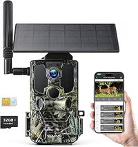 WOLFANG Cámara de Caza Solar, 4G LTE Camara Fototrampeo 2.5K con Detección PIR Nocturna por Infrarrojos Invisible, Alerta, Audio Bidireccional, IP66 para Vida Silvestre y Monitoreo de Seguridad