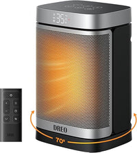 Dreo Calefactor Atom One, 3-Modos 3-Velocidades, 70°Oscilación, Calefactor cerámico de PTC con termostato, con termostato, temporizador 1-12H, Mando a distancia, Modo ECO-Ahorro de energía