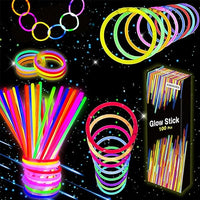 Kimimara Barras Luminosas - Barras Florescentes Fiesta para Niños Adultos 100 Pulseras Luminosas para Boda Neon Cumpleaños Party Decoracion Juego Regalos Fiesta Nochevieja Navidad (A)