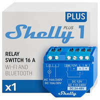 Thumbnail for Shelly Plus 1, Relé Interruptor Inteligente Wi-Fi & Bluetooth, Luces Inalámbricas, Compatible Con Alexa & Google Home, Control remoto por iOS Android App, No necesita hub