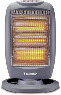 Thumbnail for BEPER P203PAN010 Estufa Halógena Oscilante, 1200W, Bajo Consumo Energético, Silenciosa, Protección Térmica, Gris