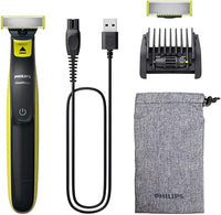 Thumbnail for Philips OneBlade, Auténtica Recortadora de Barba, Afeitadora Eléctrica Hombre, Máquina de Afeitar, 2 Cuchillas, 5 Longitudes, 45min de uso, En Seco y Mojado, Recargable, Funda, QP2724/30, Negro