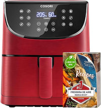 Cosori Freidora de Aire Duradera 5,5L Air Fryer 1700W, Tecnología Rapid Air, 55% Menos Energía, 13 Automáticos Modos,Uso Fácil, Panel Táctil, Acero Inox Interior, Hasta 205ºC y 60 Min, Roja-Granate