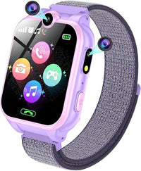 PTHTECHUS - Reloj Inteligente para niños, 1,68 Pulgadas, Reloj de teléfono para niñas y niños, con Llamada, SOS, 18 Juegos, música, cámara, Reloj Despertador, Linterna y Reloj para niños