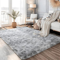 Lanyesky Alfombras Salón Grandes Pelo Largo Alfombra Habitación Dormitorio Lavables Alfombra de Pelo Largo para salón o Dormitorio, Alfombra esponjosa. (120x160cm, Azul Morado)