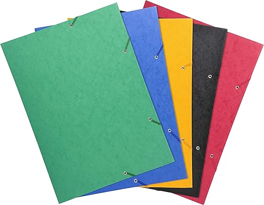 Exacompta 59500E Carpeta (elástica, cartón Manila 600 g, para A3, 29.7 x 42 cm) 1 pieza, color aleatorio