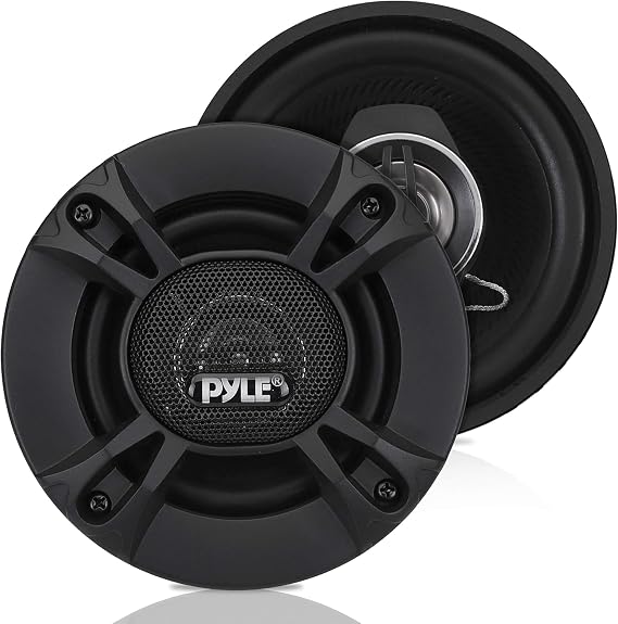 Pyle Altavoces coaxiales Coche, Parlantes para Auto, 240W 4”, Componente de reemplazo rapido OEM, para Puertas del vehiculo/Panel Lateral, Universales, 1 par, Color Negro