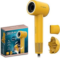 Cecotec Secador de Pelo Compacto y Ligero DryNova Yellow Sun. 1600W, 110000RPM, Motor Brushless, Difusor y Concentrador, Generador de Iones, Silencioso y Duradero, 4 Ajustes de Temperatura