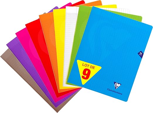 ClaireFontaine 299361AMZC - Lot 9 Cahiers Mimesys 24x32cm 96p GC Polypro